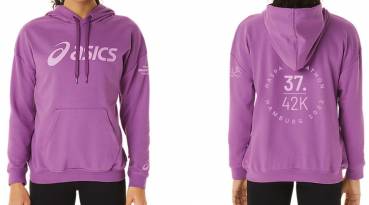 Hoodie Damen Haspa Marathon Hamburg 2023 (Rückendruck) violett